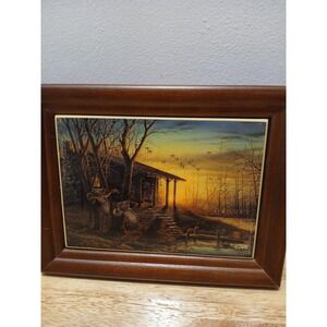 Terry Redlin Morning Retreat Tile Walnut Frame 9 In x 7 In Print Tile